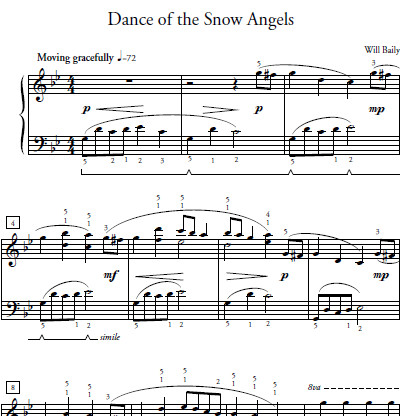 Dance Of The Snow Angels Sheet Music and Sound Files for Piano Students